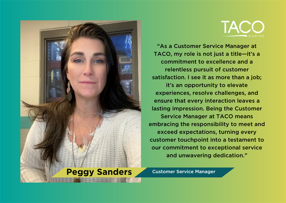 TACO Marine International Women's Day Peggy Sanders